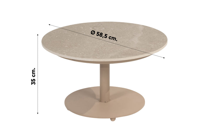 4 Seasons Outdoor Boaz koffietafel - latte|keramiek -  Ø60 cm.