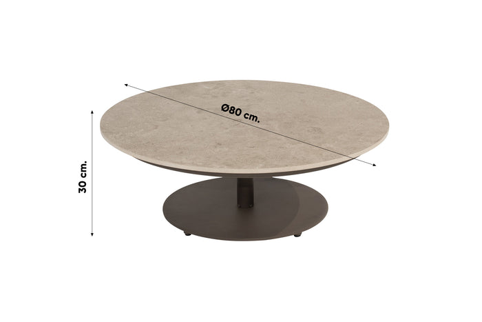 4 Seasons Outdoor Boaz koffietafel - terre|keramiek -  Ø80 cm.