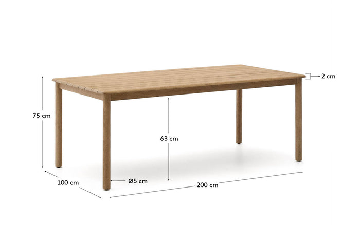 Tuintafel Sori, 200 x 100 cm