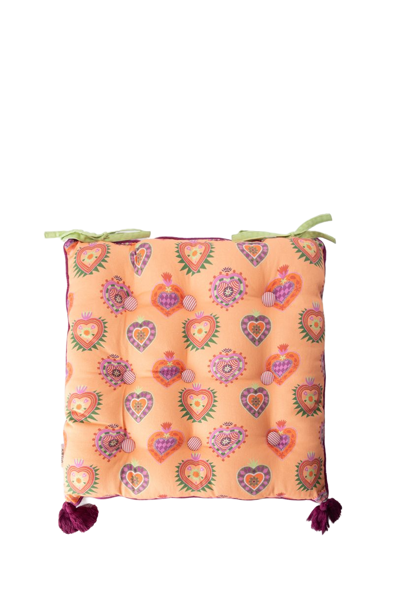 Sissy-Boy Oranje tuinkussen met hartjes print