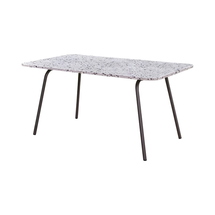 Tikamoon - Rechthoekige tuintafel van terrazzo en grijs metaal 4|6 p.
