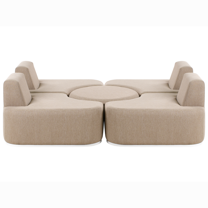 Beliani - FABRO - Loungeset voor 4 - Beige - Polyester