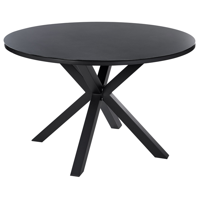 Beliani-MALETTO|GROSSETO-Tuinset 4-zits-Zwart-Aluminium|Rotan|Glas