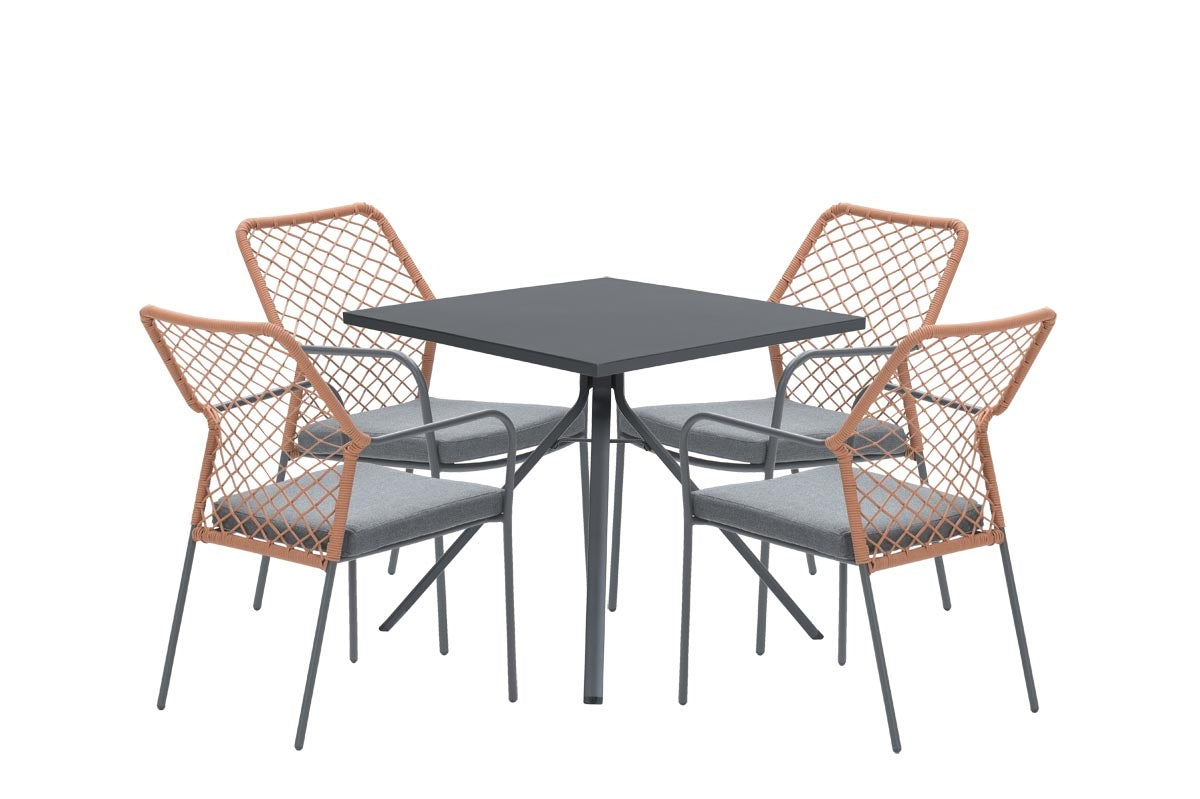 5-delige tuinset Dido tuinstoelen koper - Rimini tafel