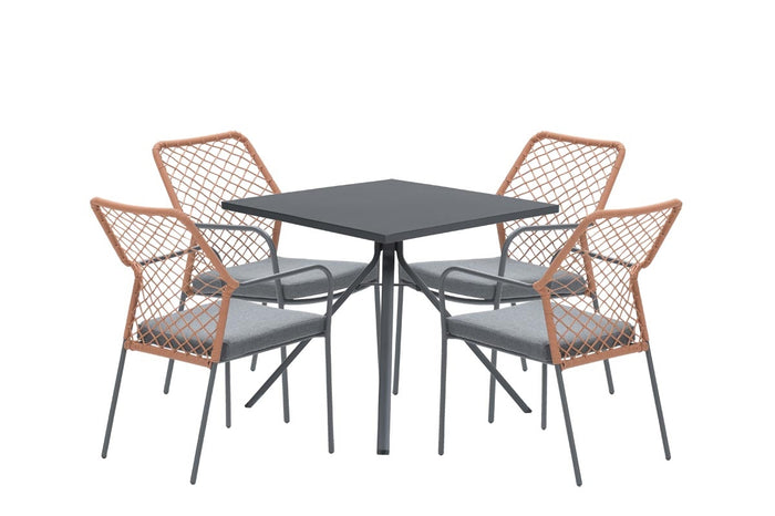 5-delige tuinset Dido tuinstoelen koper - Rimini tafel