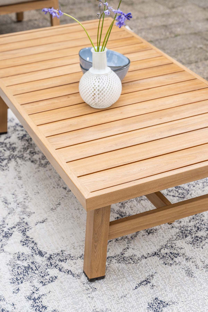 Monti loungeset - 4-dlg - light teaklook - rope lava zwart - gobi sand
