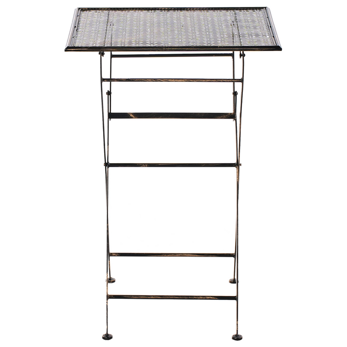 Beliani - BORMIO - Tuinbartafel - Zwart - 60 x 60 cm - IJzer