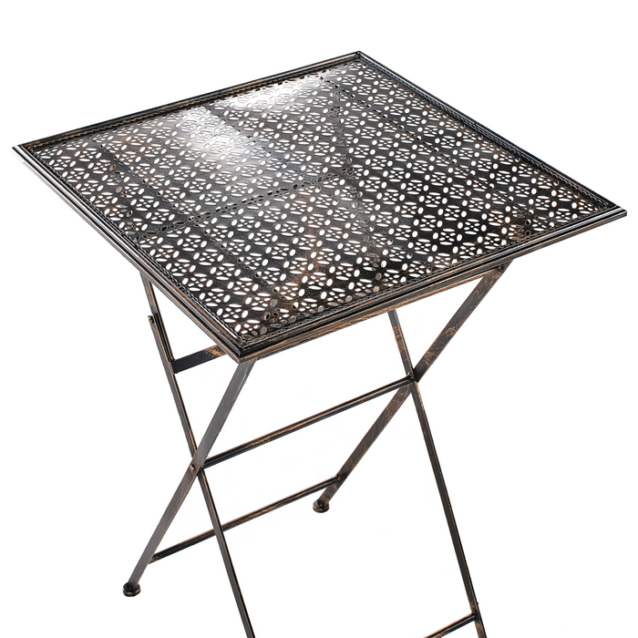 Beliani - BORMIO - Tuinbartafel - Zwart - 60 x 60 cm - IJzer
