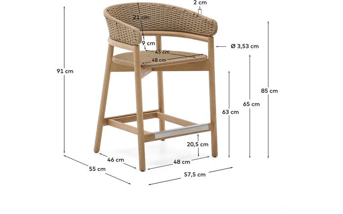 Barkruk Arinella, Zithoogte 65 cm