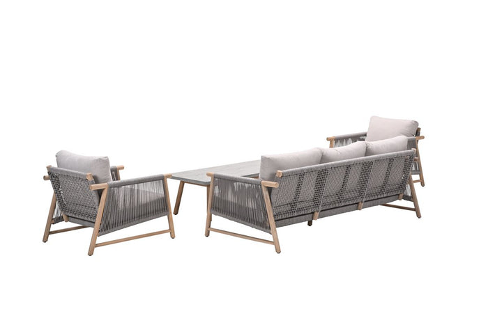 Meteor loungeset - 4-dlg. acaciahout met white wash - sand