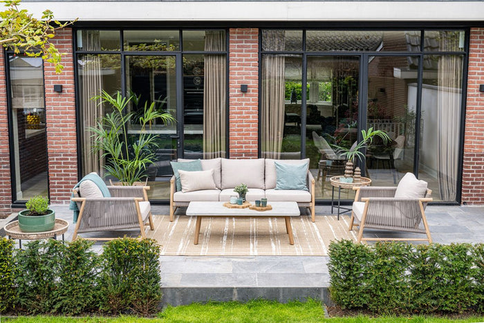 Meteor loungeset - 4-dlg. acaciahout met white wash - sand