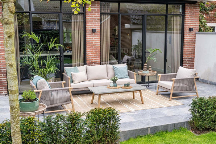 Meteor loungeset - 4-dlg. acaciahout met white wash - sand