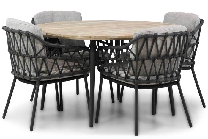 4 Seasons Calpi|Montana 130 cm dining tuinset 5-delig - Grijs - 4