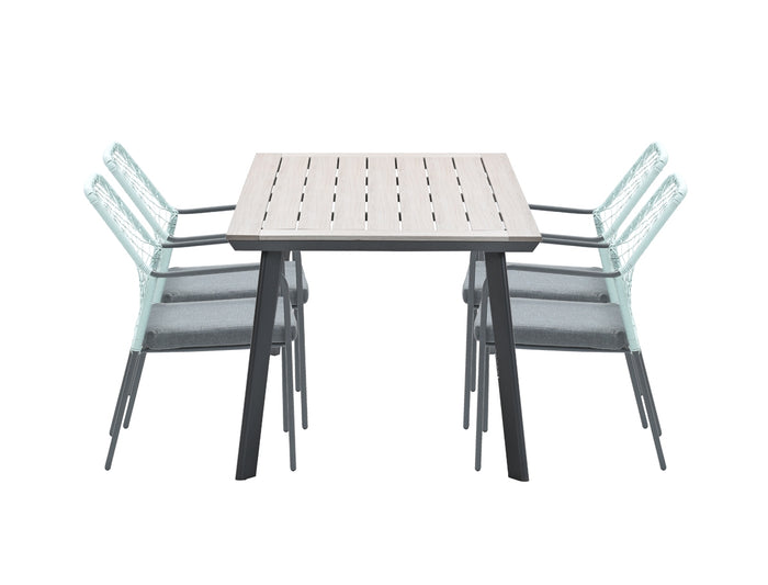 5-delige tuinset Dido tuinstoelen zachtgroen - Vigo tafel