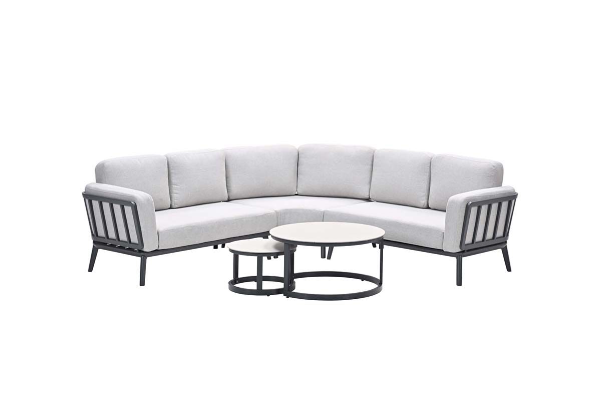 Montea lounge hoekset -5-dlg - carbon black - valley sand