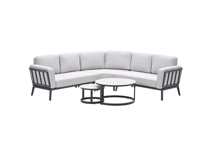 Montea lounge hoekset -5-dlg - carbon black - valley sand