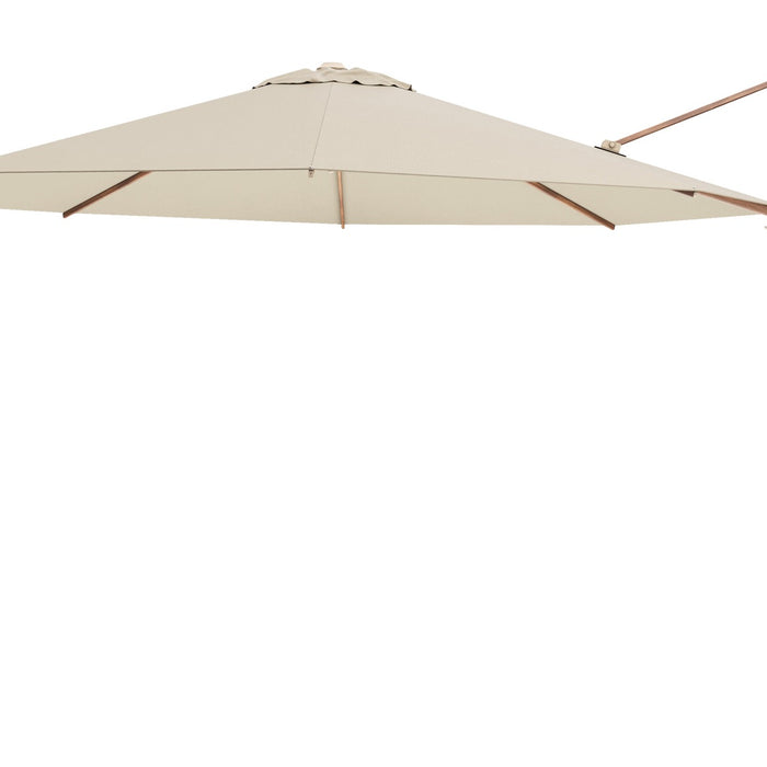 Platinum Challenger Zweefparasol T2 premium - 3,5 m. rond Champagne teak