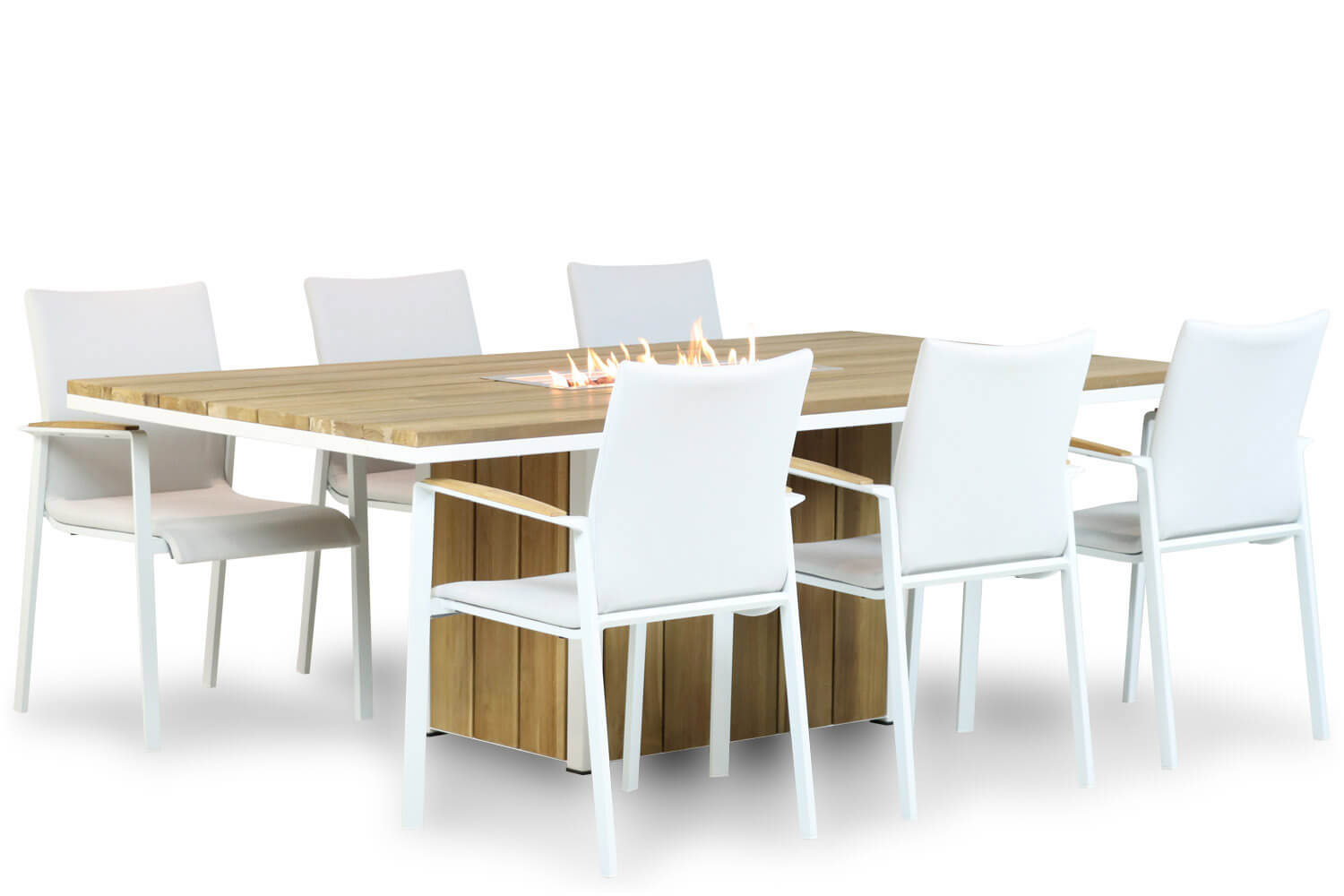 Lifestyle Garden FurnitureTuinsets met vuurtafel - Wit - 6