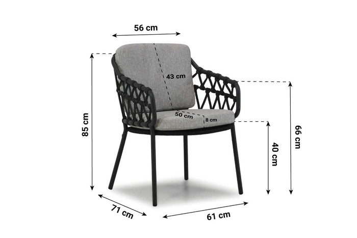 4 Seasons Calpi|Prado 240 cm dining tuinset 7-delig - Grijs - 6