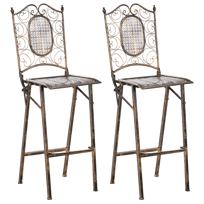 Beliani - BORMIO - Tuinbarkruk set van 2 - Zwart - IJzer