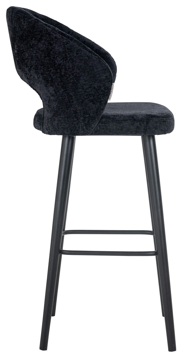 Richmond Interiors Savoy Barstoel Zwart Chenille
