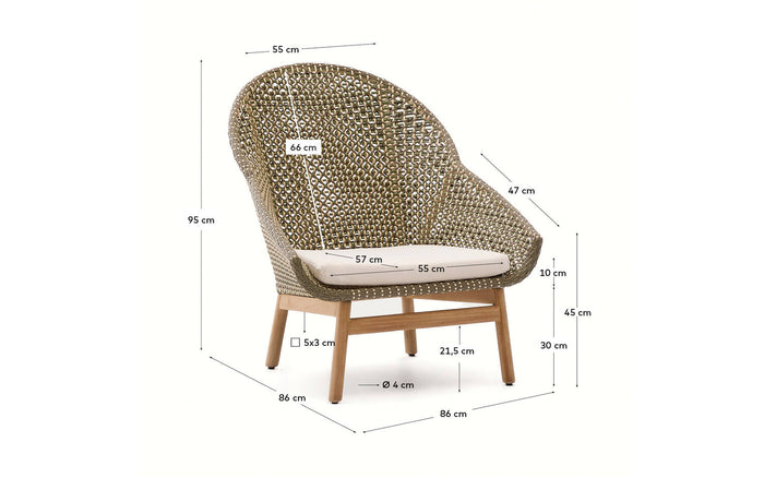 Fauteuil Olbia, Fauteuil hoogte 95 cm