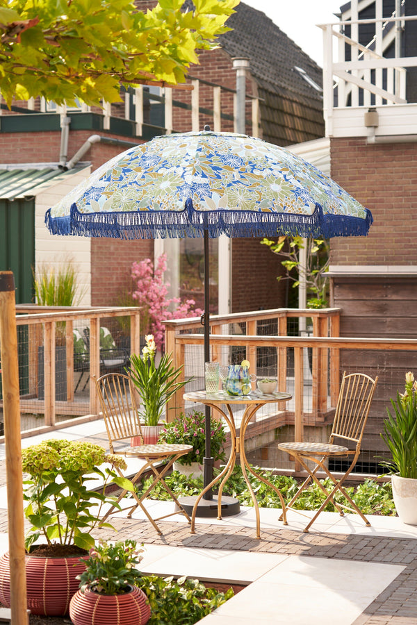 Mica Decorations Parasol - H238 x Ø220 cm - Blauw