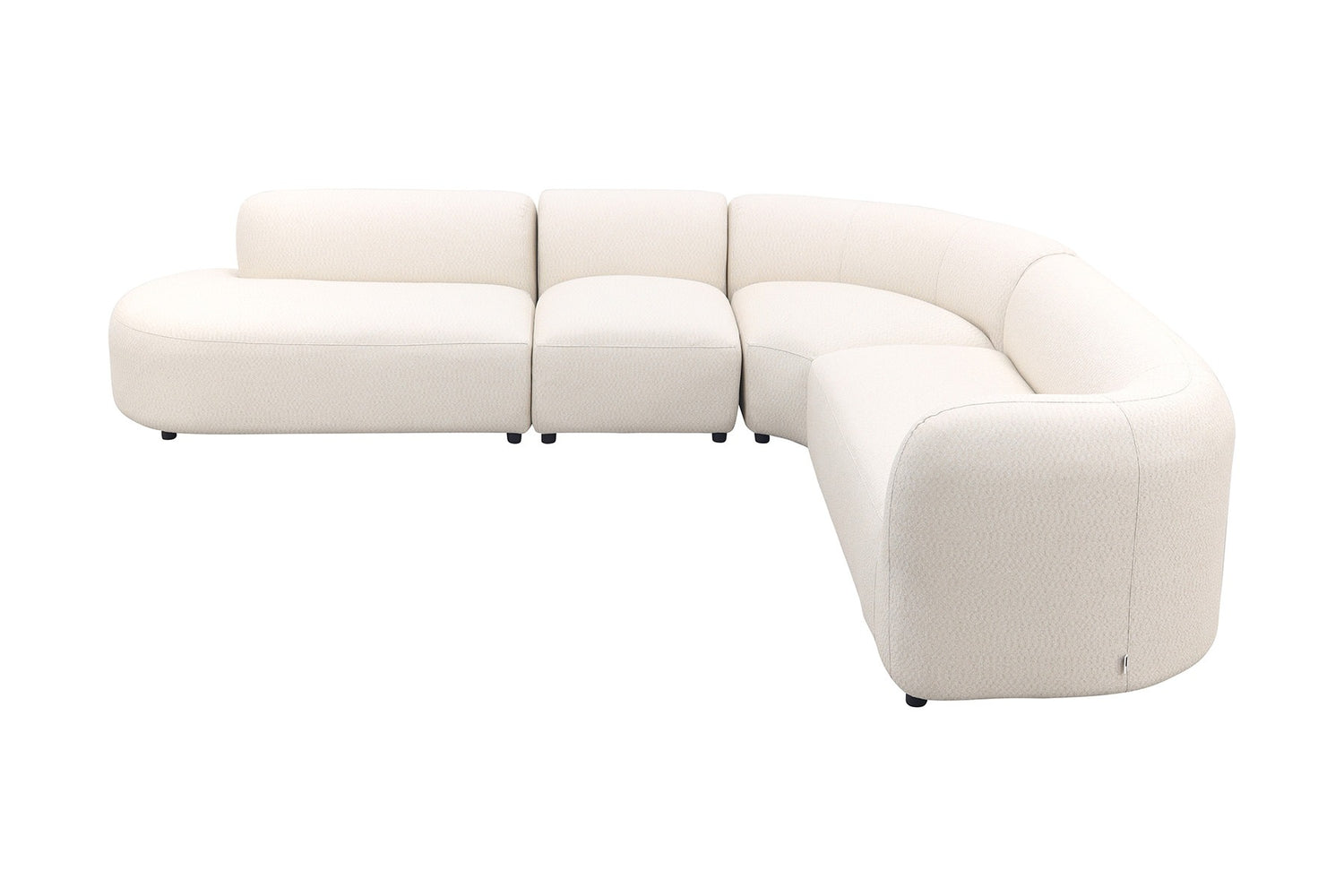 Madeira ronde hoekbank rechts + tussenelement - Naturel Sunbrella