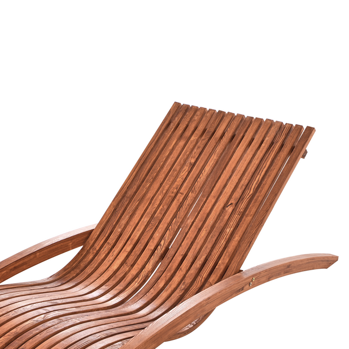 Beliani - TANARO - Ligstoel - Bruin - Larikshout