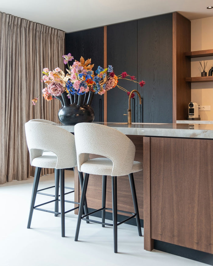 Richmond Interiors Savoy Counterstoel Wit Bouclé