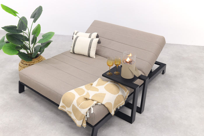 VDG Mexico 2-persoons ligbed + bijzettafel - Sunbrella|Taupe