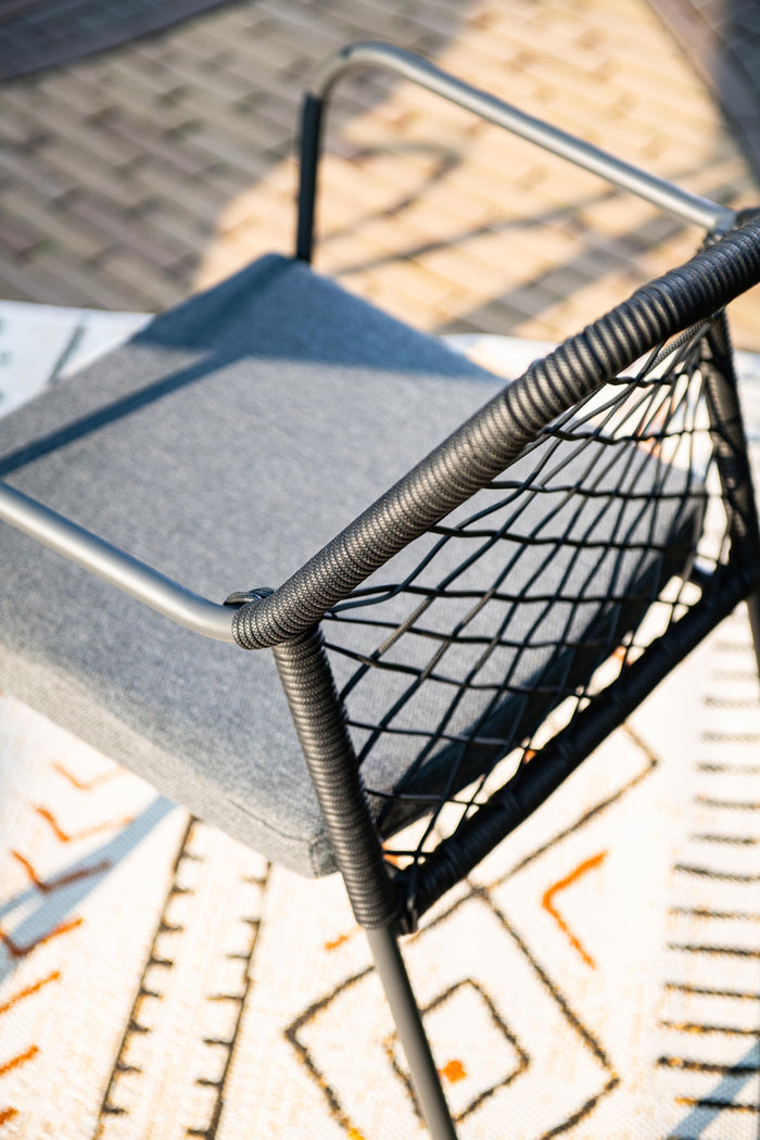 4-persoons tuinset - 4 Dido stoelen zwart - Rimini tafel