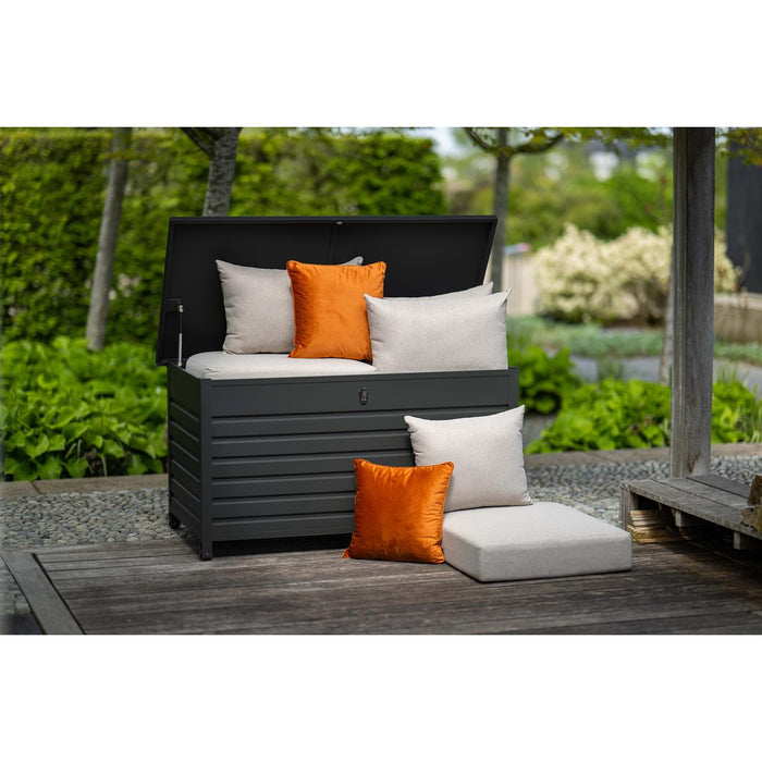 Cambridge kussenbox - aluminium -  170x97,5 cm - carbon black