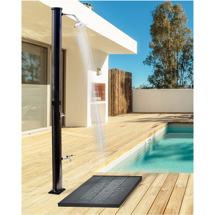 Beliani - ELQUI - Buitendouche op zonne-energie - Zwart - PVC