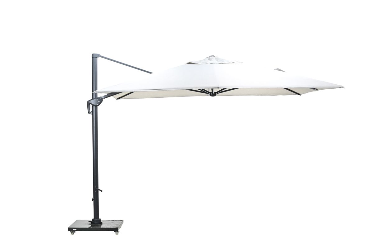 Hawaii Big Pole telescoop parasol - 350x350cm -carbon black-royal zand