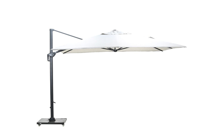 Hawaii Big Pole telescoop parasol - 350x350cm -carbon black-royal zand