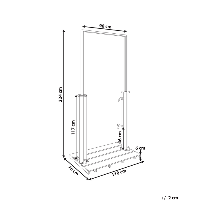 Beliani - MARACAIBO - Buitendouche op zonne-energie - Zwart - PVC