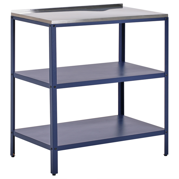 Beliani - VILAMA - Tuin keukenset 3-delig met spoelbak - Blauw - RVS