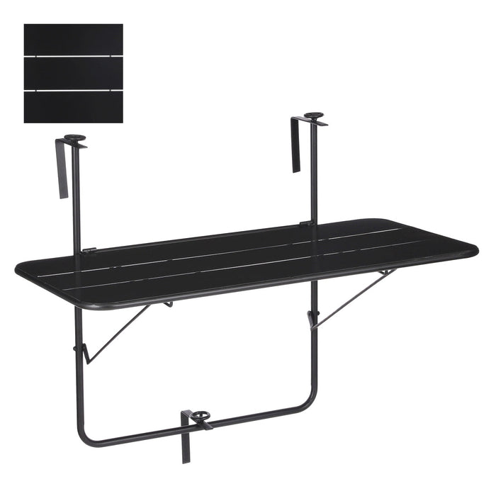 Mica Decorations Balkon Tuin Tafel - 88x51x67 cm - Ijzer - Zwart