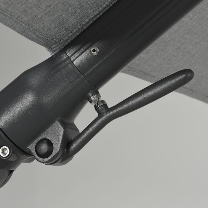 Hawaii Big Pole II parasol - 350x350 cm - carbon black - royal grijs