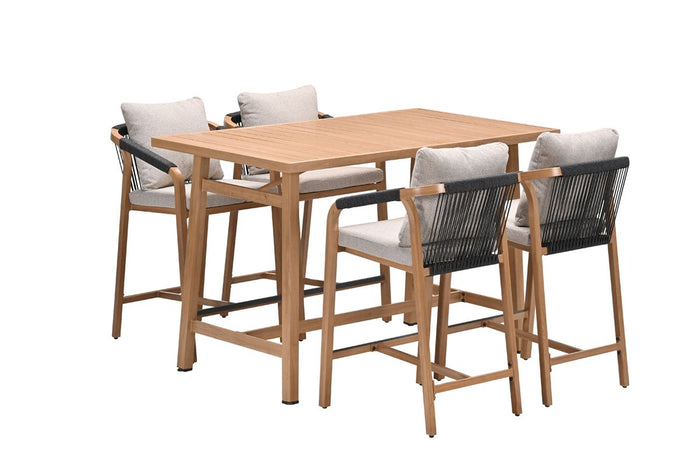 Monti barset - 5-dlg.- light teaklook - rope lava zwart - gobi sand