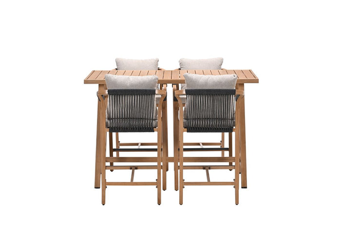 Monti barset - 5-dlg.- light teaklook - rope lava zwart - gobi sand