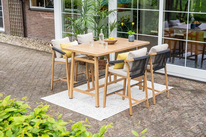 Monti barset - 5-dlg.- light teaklook - rope lava zwart - gobi sand