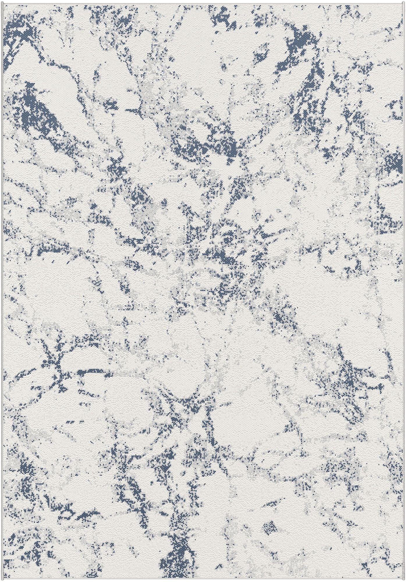 Garden Impressions Madras buitenkleed - 120x170 cm - marble blauw