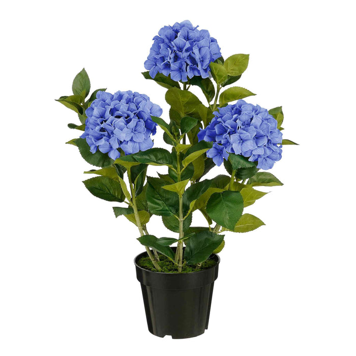 Mica Decorations Kunstbloem Hydrangea - 40x40x65 cm - Polyester - Blauw