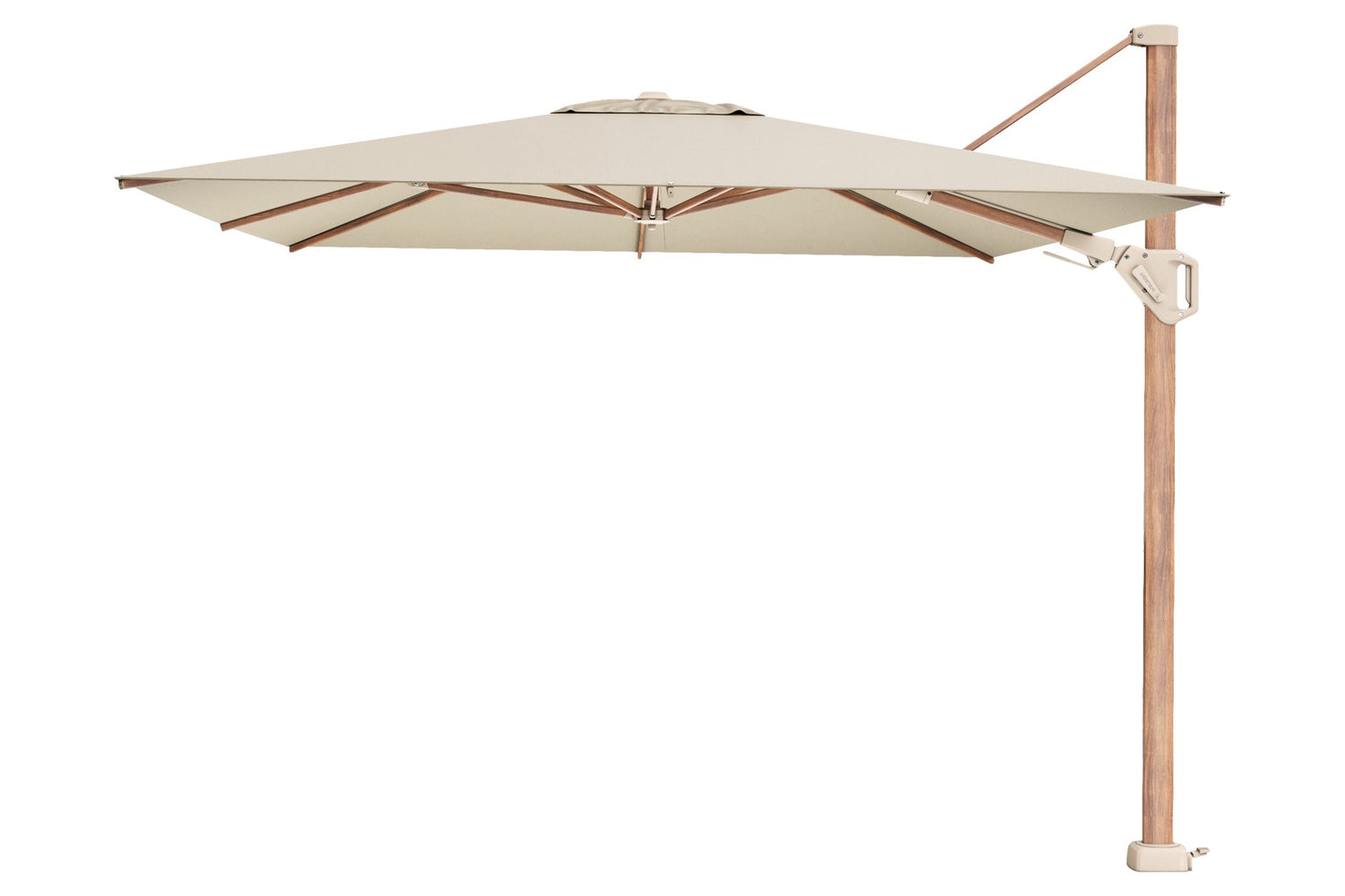 Platinum Challenger T2 zweefparasol premium - 3,5x2,6 m. - Champagne teak