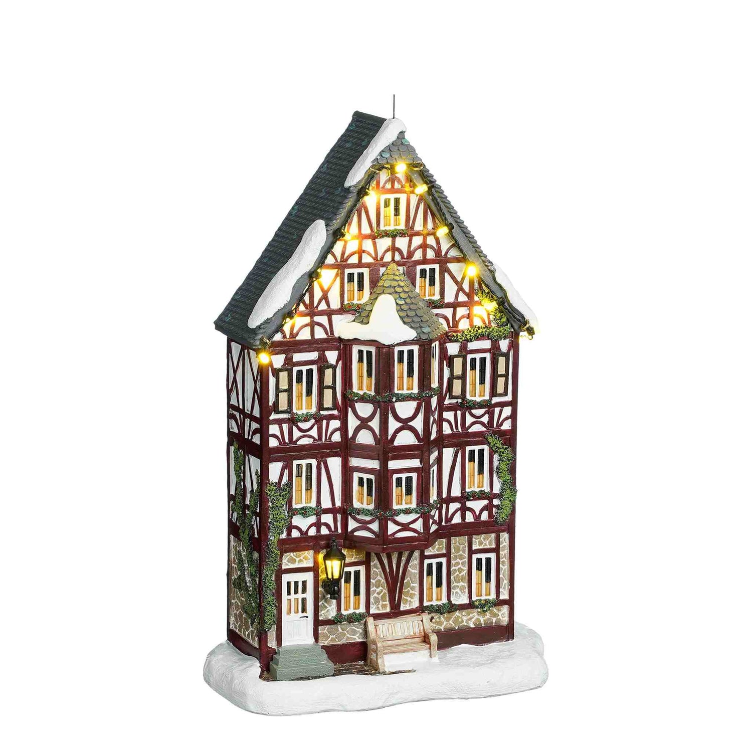 Luville Kerstdorp Elzas vakwerkhuis - 17.5x9.5x29.5 cm - Polyresin - Multi