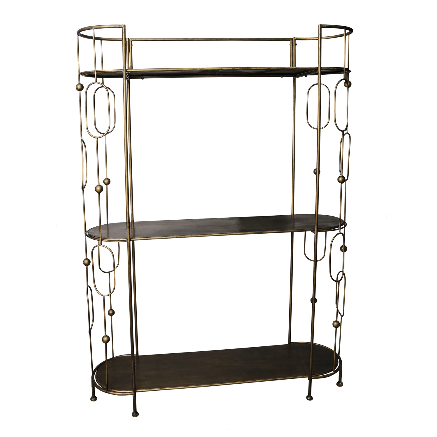 PTMD Zoya Metal brass open kast 3 planken