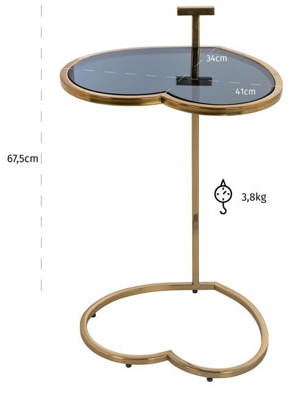 Richmond Interiors Love Hartvormig Bijzettafel Glas | Goud
