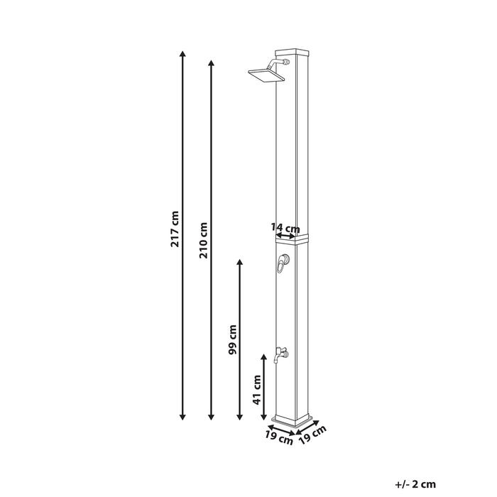 Beliani - BUENOS - Buitendouche op zonne-energie - Zwart - PVC